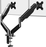 Politen Support Ecran PC,Supports d'écran pour 2 écrans,Support Double écran pour Bureau,Bras Double écran à Ressort à gaz,Support de Bureau Double écran pour écrans de 17 à 27 Pouces