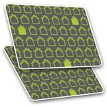 2 x Rectangle Stickers 10 cm - Eco Green House Pattern Home #21488