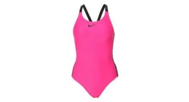 Maillot de bain femme 1 piece nike swim fastback rose