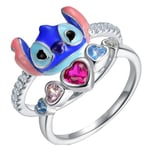 Lilo & Stitch Ring Glimmande Hjärtring Kvinnor Flickor Smycken Present