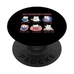 Just Bookworm Things Adorable chat pour amoureux de la lecture PopSockets PopGrip Adhésif