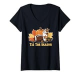 Womens Tis the Season Thanksgiving Fall Yall Season Football Player V-Neck T-Shirt