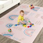 Tapis de Jeu pour Enfant Bebe 120x180x1cm Tapis de Sol XXL en Mousse Epais Pliable Reversible - Tapis d'éveil pour Bébé - Tapis de Motricité Favorisant Le Développement Sensoriel Cadeau bébé