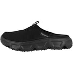 Salomon Reelax Slide 6.0 Men's Recovery flip flops, Cushioned Stride, Instant and Durable Comfort, and Versatile Wear, Black, 8.5