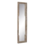 BigBuy Home Miroir Dressing Blanc Naturel Verre Bois de manguier MDF Vertical 48,26 x 7 x 183 cm