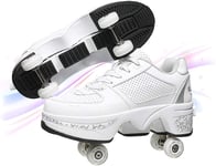 JZLPY Rouleau de déformation Skates 2 en 1 Chaussures de Marche Automatique, Roue de déformation à Double rangée Invisible, imperméable et antidérapante pour Homme,41