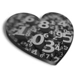 Heart MDF Magnets - BW - Number Art Maths Physics #35091