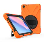 Coque en TPU forme de X avec béquille rotative et dragonne orange pour votre Samsung Galaxy Tab A 8.0 (2019) with S Pen SM-P200