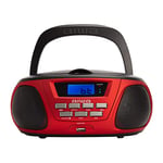 Aiwa BBTU-300RD Radio CD Portable avec Bluetooth, USB, AUX in, Tuner Radio, édition spéciale Enfant pour garçons et Filles