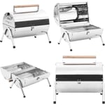 Vidaxl - Barbecue au charbon portable Acier inoxydable Grilles doubles - gril portable - grils portables - Home & Living - Argent