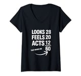 Womens Grumpy Old Man 60 Years Old Funny Gift V-Neck T-Shirt