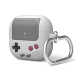 elago AW5 Compatible with AirPods 4 Case Cover (2024) - Compatible with AirPods 4th Generation Case, Classic Retro Handheld Game Console Design Case, Carabiner Included (Light Grey)