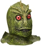 The Rubber Plantation TM 619219292344 The Visitors Mask Alien Martian Monster Reptile Lizard Man Halloween Fancy Dress Costume, Unisex-Adult, One Size, Green