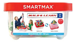 SmartMax - Build & Learn, Magnetic Discovery Construction Set with 2D & 3D Challenges, 100 pieces, 1+ Years