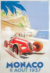 AV37 Vintage 1937 Monaco GP Grand Prix Classic Motor Racing Poster Re-Print Reproduction Print Card - A5 (148mm x 210mm)