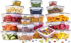 Plastic Food Containers with Lids - Airtight Silicone Food Storage 20Pcs -Nuovva