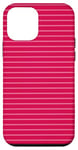 Coque pour iPhone 12 mini Rose vif rayé girly esthétique Preppy Stripe