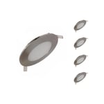 Spot led Extra Plat Rond alu 6W (Pack de 5) - Blanc Chaud 2300K - 3500K Silamp