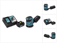 Makita DBO 180 RF1 -akkukäyttöinen epäkeskohiomakone 18 V 125 mm + 1 x akku 3,0 Ah + laturi