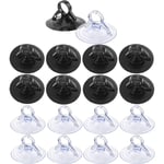 Jalleria - Ventouse 45 mm, Lot de 60 Ventouses pvc Transparentes Ventouses Noires Ventouse en Plastique sans Crochets, Ventouses pour Salle de Bain,