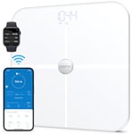 RENPHO Wi-Fi Body Fat Scales Bluetooth Body Composition Scale Smart Digital Bathroom Scale Weight BMI Scales Fitness Body Composition Monitor with Smartphone App, ITO White, Elis Aspire