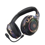 Casque de jeu Bluetooth 5.0 HIFI 3D Stéréo Basse sans fil RGB Light PC Casques avec microphone pour tablette pour ordinateur portable PS4, Noir