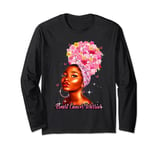 In October We Wear Pink Black Woman Breast Cancer Awareness Long Sleeve T-Shirt