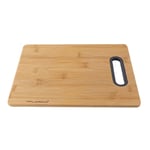 FLORINA Planche à Découper en Bambou (40 x 29 cm) I Planche en Bois avec Poignée en Silicone TITOLARE I Antibactérienne I Planche à Découper pour le Fromage, la Viande, les Fruits, les Légumes