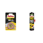 Pattex Ni Clou Ni Vis Double Face 19 mm x 1,5 m, Ruban adhésif double face ultra résistant & Ni Clou Ni Vis Extra Fort & Rapide, colle de fixation surpuissante, colle rapide, cartouche 380 g