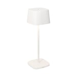 Zafferano, Lampe Ofelia, Lampe de Table Rechargeable et Sans Fil avec Contrôle Tactile, Utilisable également comme Lampe d'Extérieur, Dimmer 2200-3000 K, Hauteur 29 cm, Couleur Blanc