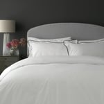 Habitat Cotton 200TC Oxford Edge White Bedding Set -Kingsize Black And Kingsize