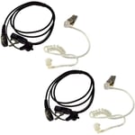 HQRP Set: 2PCS 2-Pin External Ear Loop Hands Free for Cobra Series Radio Devices