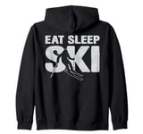 Eat Sleep Ski Snow Skiing Lover Winter Sports Skier Gifts Zip Hoodie