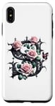 Coque pour iPhone XS Max Letter S Initial Floral Monogram Rose Pink Flower Butterfly