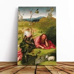 Big Box Art Canvas Print Wall Art Hieronymous Bosch John The Baptist | Mounted & Stretched Box Frame Picture | Home Decor for Kitchen, Living Room, Bedroom, Hallway, Multi-Colour, 24x16 Inch