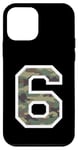 Coque pour iPhone 12 mini Numéro d'uniforme en jersey #6 Six, camouflage camouflage