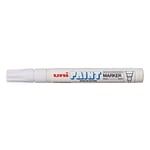 Uniball Marqueur peinture Unipaint Px 20 à huile indélébile - pointe moyenne ogive corps métal coloris blanc