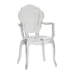 Fashion Commerce - Chaise en polypropylène transparent empilables avec accoudoirs