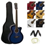 Tiger Full Size Acoustic Beginners Guitar Pack, with Bag, Strap &