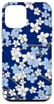 Coque pour iPhone 12 mini Fleurs de cerisier bleues - Sakura floral