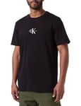 Calvin Klein Jeans T-Shirt Manches Courtes Homme Monologo Col Ras-du-Cou, Noir (CK Black), XXS