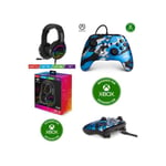 Pack Manette XBOX ONE-S-X-PC Camouflage bleu métalisé Officielle + Casque Gamer PRO PH8 SPIRIT OF GAMER XBOX ONE/S/X/PC