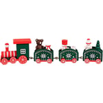 Yoyaxi - Décoration de noël en bois peint avec Train de noël, ornement de Table de noël pour décor de fête de Festival