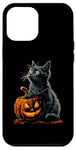 Coque pour iPhone 15 Plus Chat noir Costume d'Halloween Citrouille Pour Femme