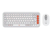 Logitech POP Icon Combo - Ensemble clavier et souris - sans fil - Bluetooth LE - QWERTZ - Suisse - blanc cassé, orange