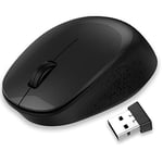 LeadsaiL Souris sans Fil 2,4 G silencieuse avec récepteur USB, Suivi Optique 1600 DPI, 3 Boutons, pour gauchers et droitiers, Compatible avec PC, Mac, Ordinateur Portable, Windows - Noir