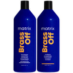 Matrix Brass Off Colour Correcting Blue Anti-Brass Shampoo and Conditioner Duo Set for Lightened Brunettes 1000ml