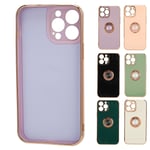 Phone Case For 13 Pro Max With Rose Gold Glitter Plated Ring Stand Wo SG5