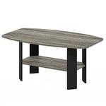 Furinno Table Basse, Bois, Chêne Français Gris/Noir, ensemble de 1, dense, French Oak Grey/Black, Set Of 1