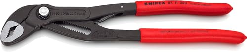 Knipex Cobra®...matic Pince multiprise grise atramentisée, gainées en plastique antidérapant 250 mm (carte LS/blister) 87 11 250 SB